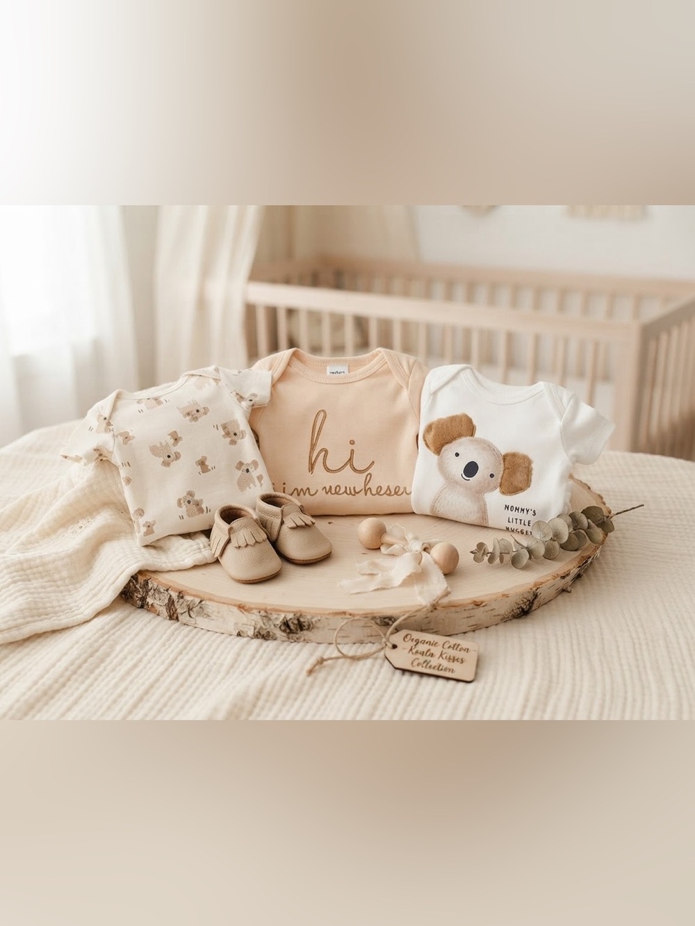 Organic Beige Newborn Onesies